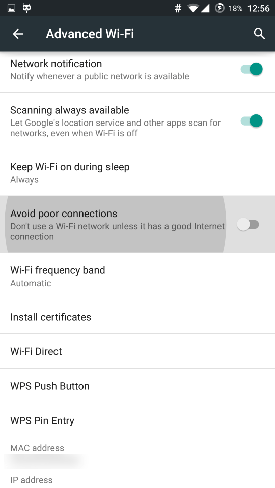 cyanogenmod Disable access detection of WiFi
