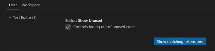 visual studio code VisualStudioCode editor.showUnused true not working Stack Overflow