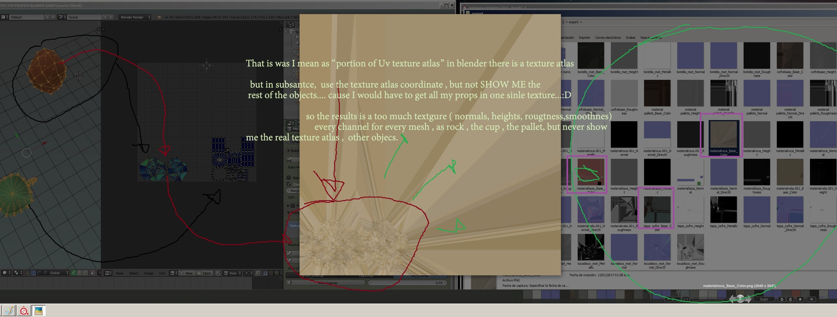 texturing Texture atlasing in blender to substance painter? Blender