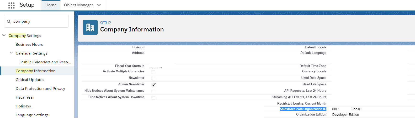 How do i find my salesforce org id Einstein Hub SalesForce Guide
