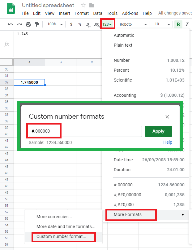 Google spreadsheet convert values from thousands to millions Stack