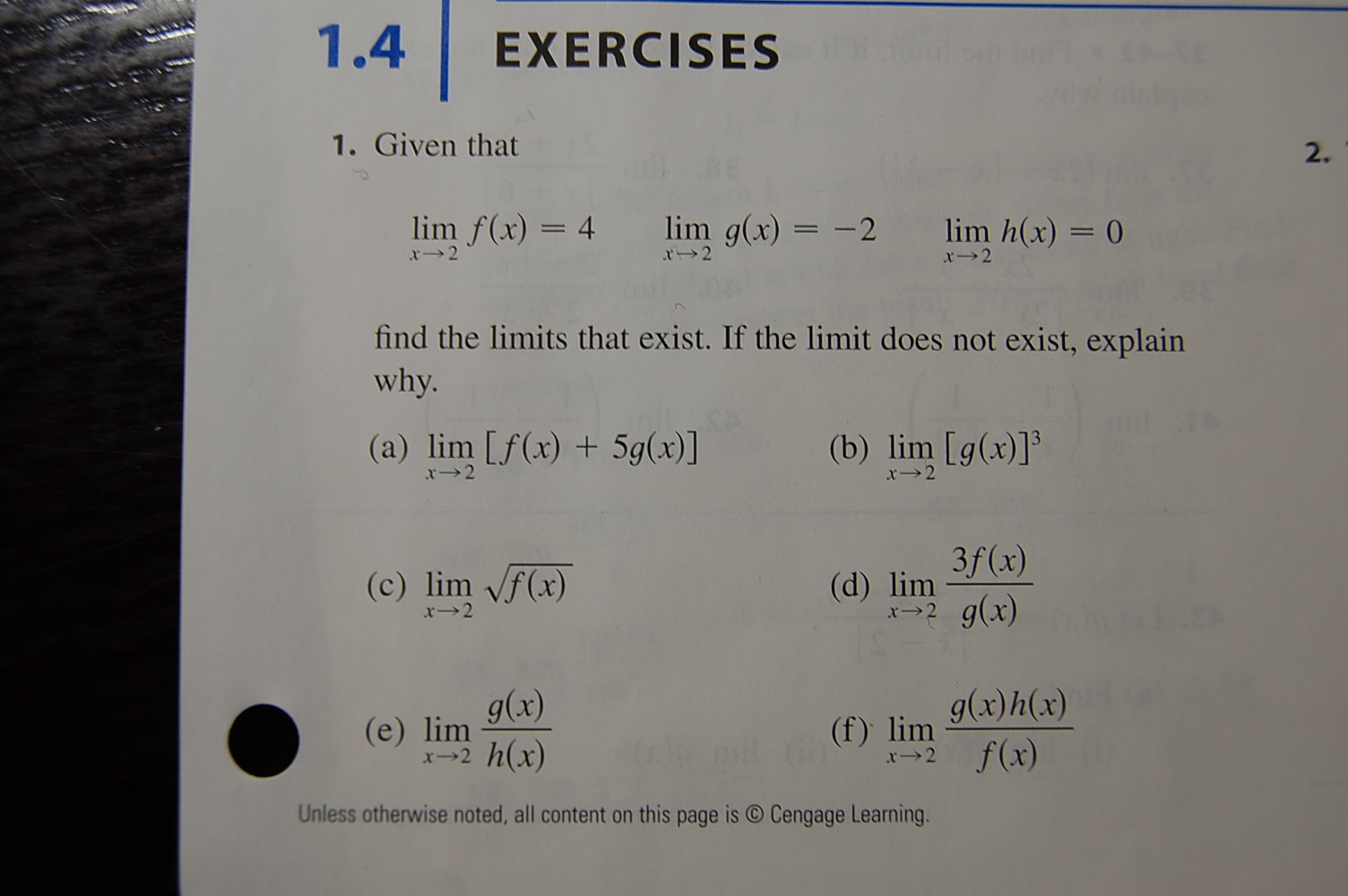 calculus Find the Limit that Exists. If the limit does not exist