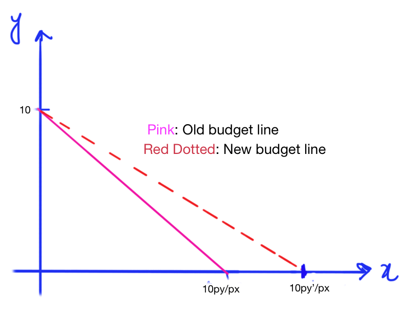 microeconomics Budget constraint when one of the goods can be sold
