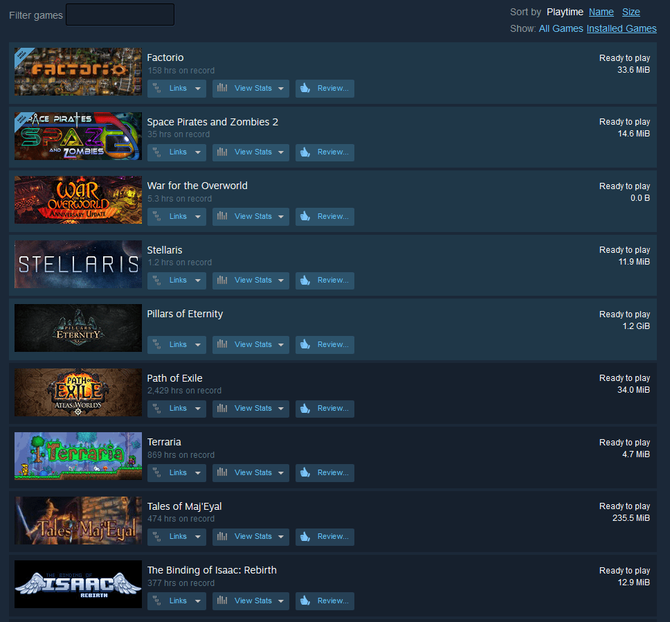 [Solucionado] steam ¿Por qué Steam ordenar por tiempo de