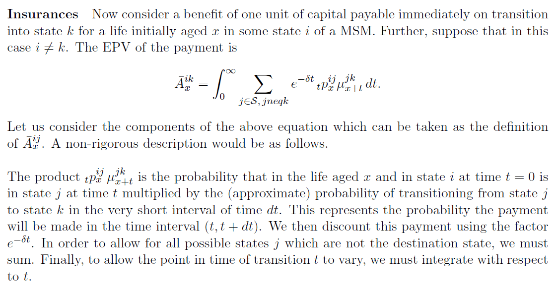 actuarial science Are these expressions, for the EPV of a benefit