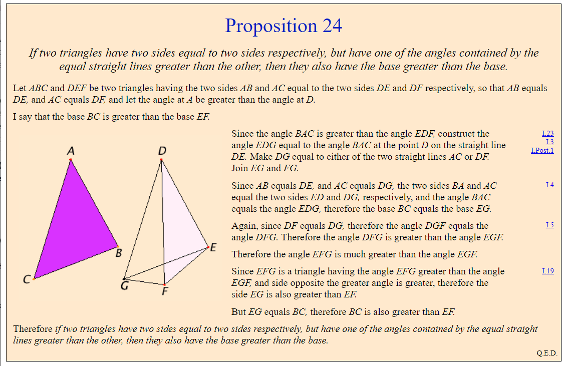 geometry Relationship of third side of triangle to opposite angle