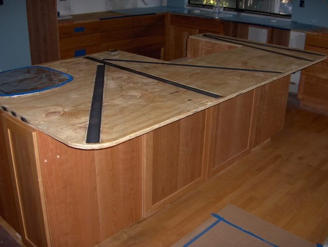 kitchen counters Can I support a granite countertop overhang with