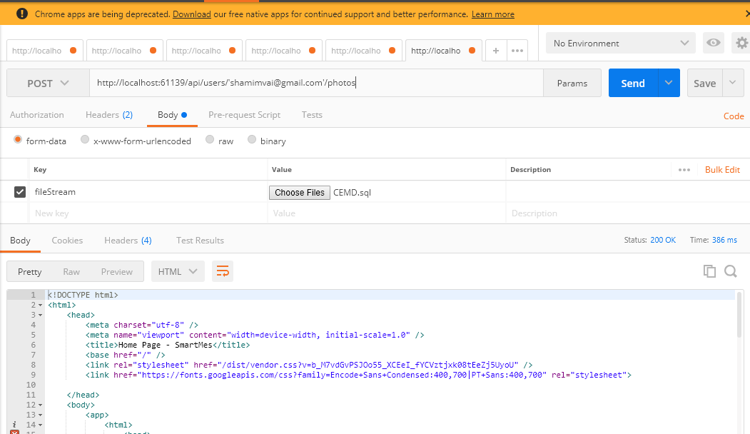c How to pass string in the url as a parameter for core api