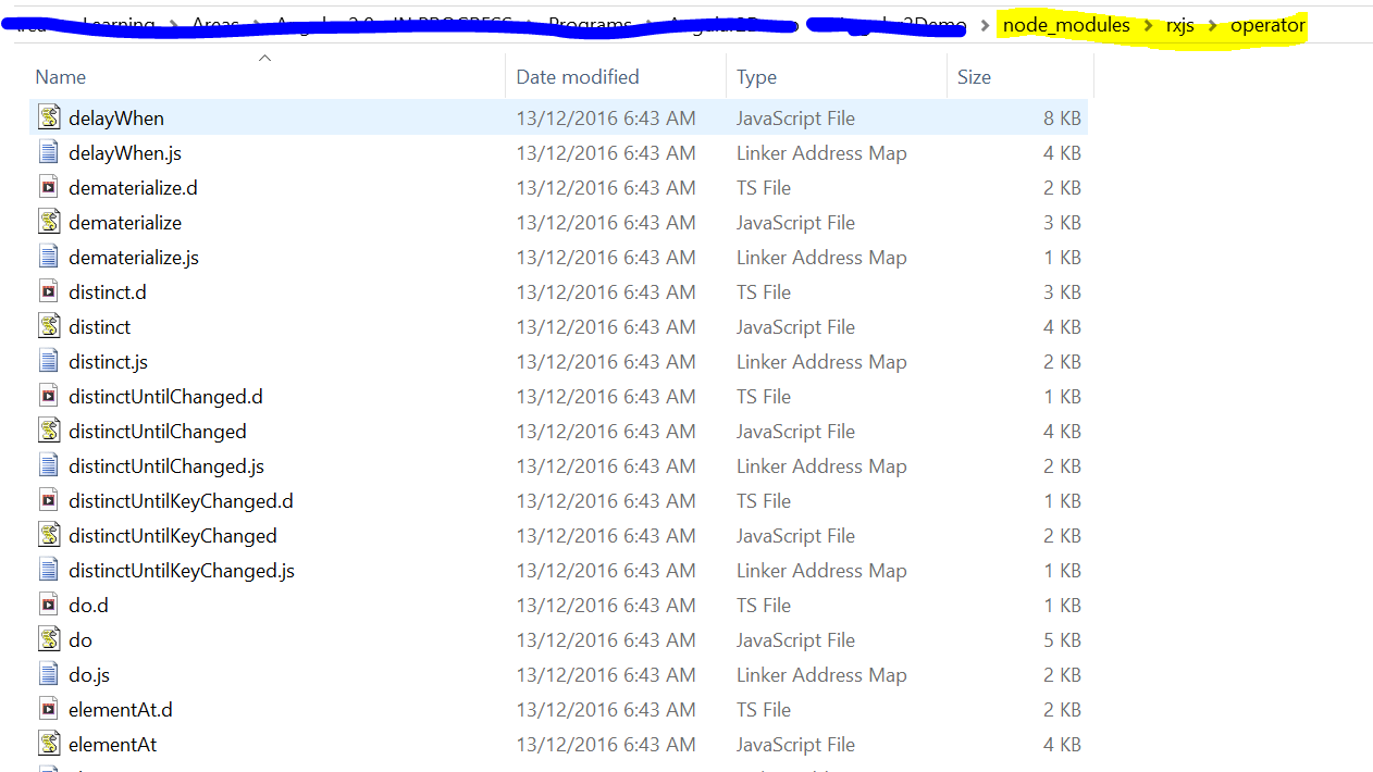 angular Getting error Cannot find module 'rxjs/operators' while