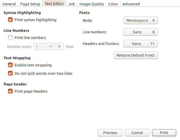 gedit — geditでテキストサイズを変更できない