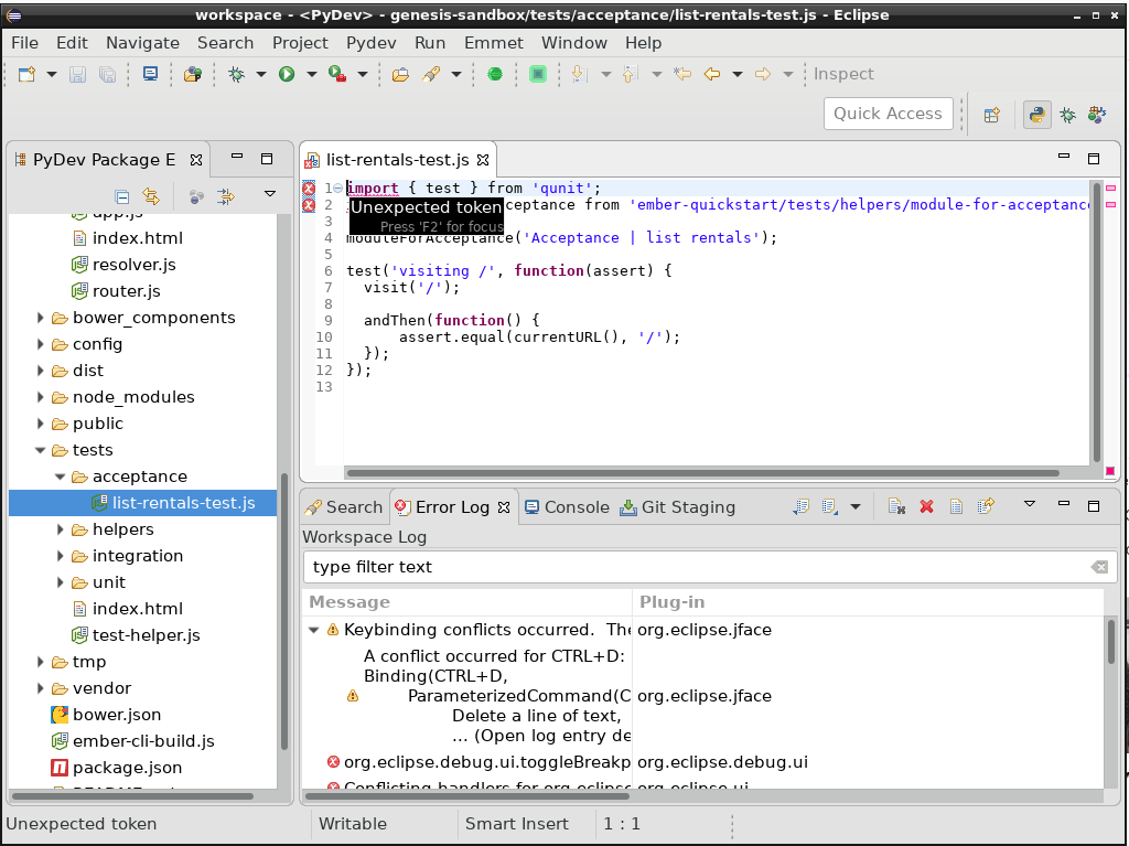node.js Inadequate Ecmascript6 / es6 support for enide