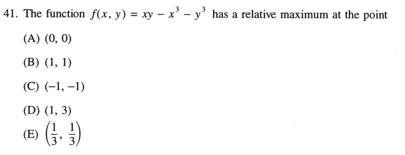multivariable calculus Determining the relative maximum of a 2