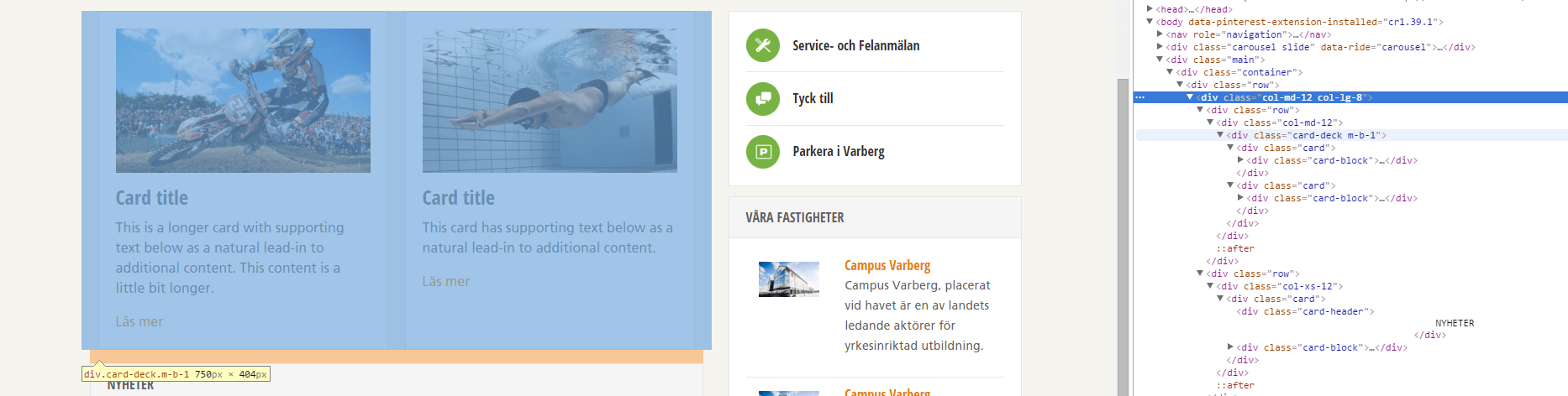 html Bootstrap 4 .carddeck messes up column width Stack Overflow