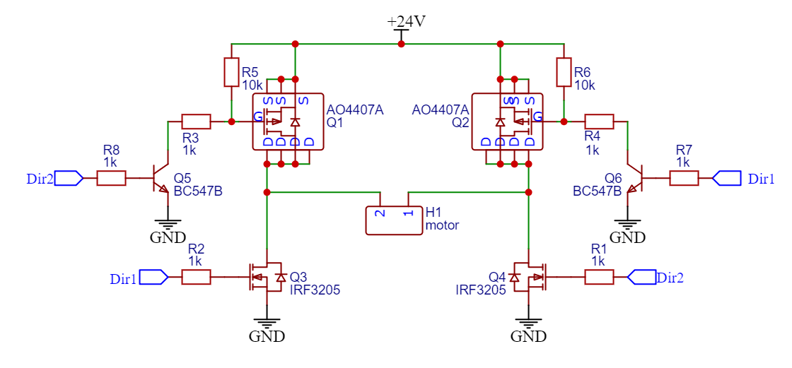 dc MOSFET full H bridge, voltage spike protection Electrical