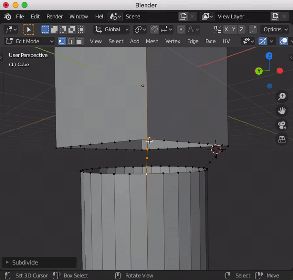 edges How to naturally connect objects of different shapes Blender
