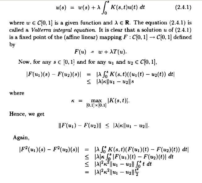 functional analysis volterra integral Mathematics Stack Exchange