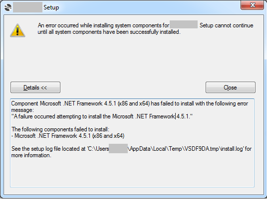 Process exited with code 5100 while installing ClickOnce setup built in VS 2013 Stack Overflow
