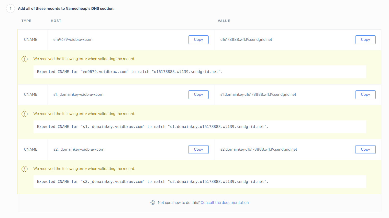 sendmail how can i link digitalocean, namecheap and send grid for