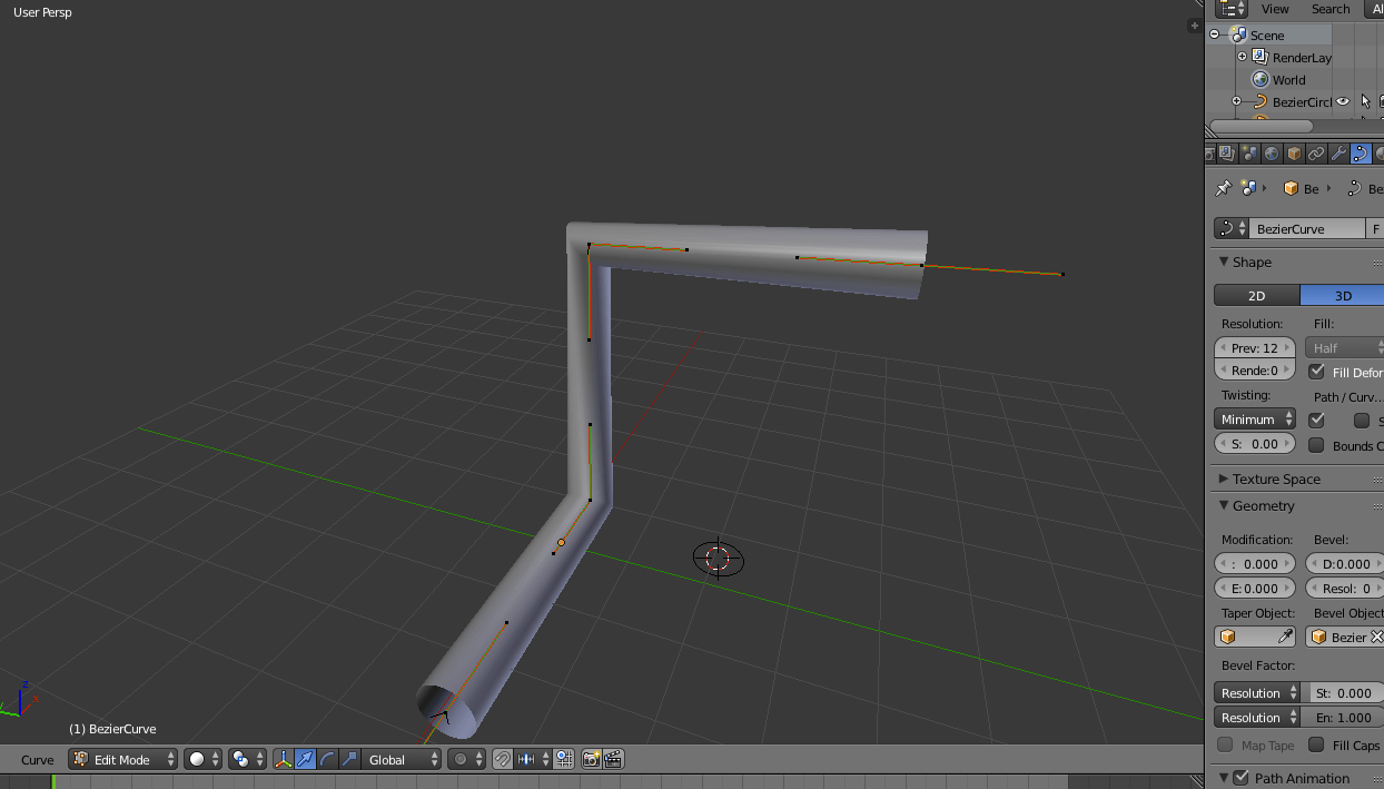How can I make a perfect sweep with bevel object in Bezier curve(3d