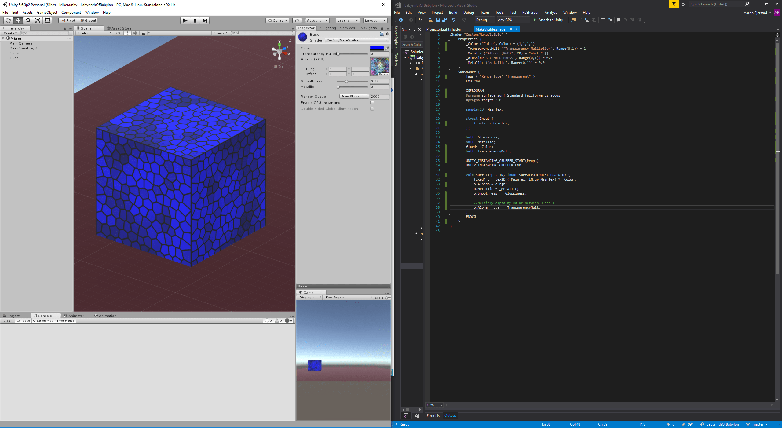 Modifying Alpha in Unity Standard Shader Game Development Stack Exchange