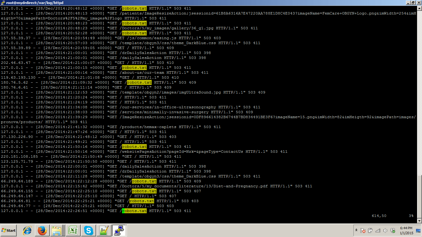 apache robots.txt access from localhost as well as external ips