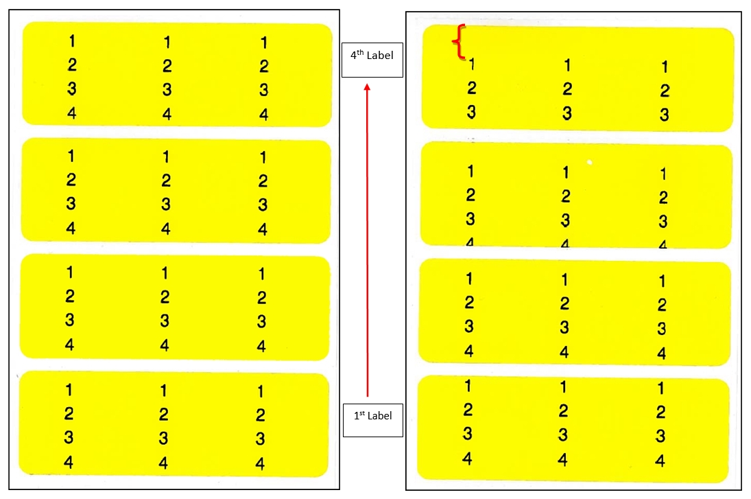 How to backfeed the first printable label before printing next job with