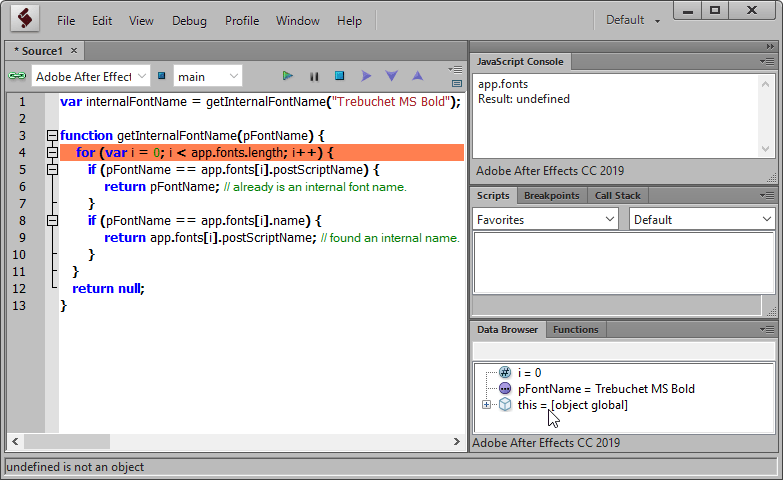 Find Available Fonts In Adobe After Effects With Extendscript Stack Overflow