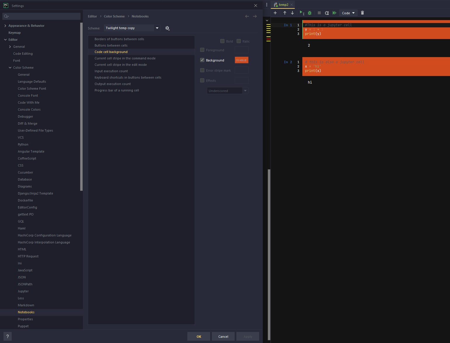 Change all Jupyter notebook background colors in PyCharm to white