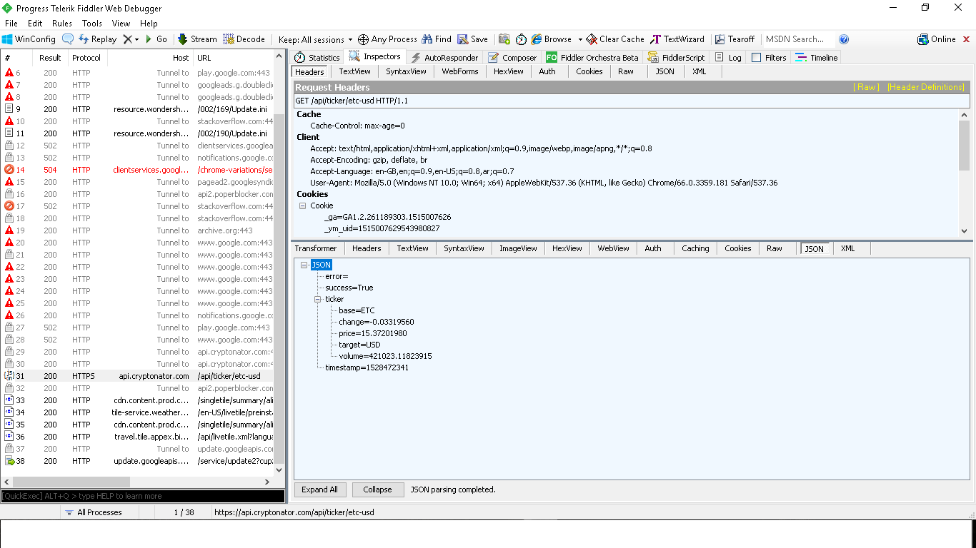 c Android JSON Parsing throws unexpected character exception