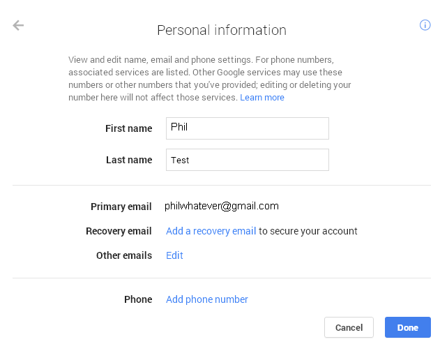 How do I change the name that appears when sending email