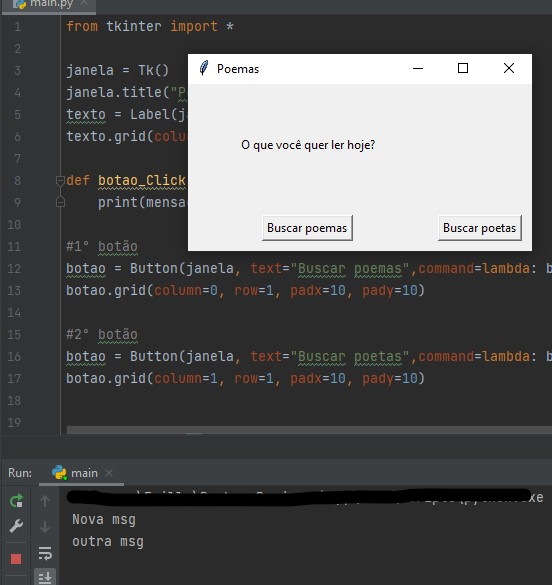 How to show a message after clicking a button in Python TkInter
