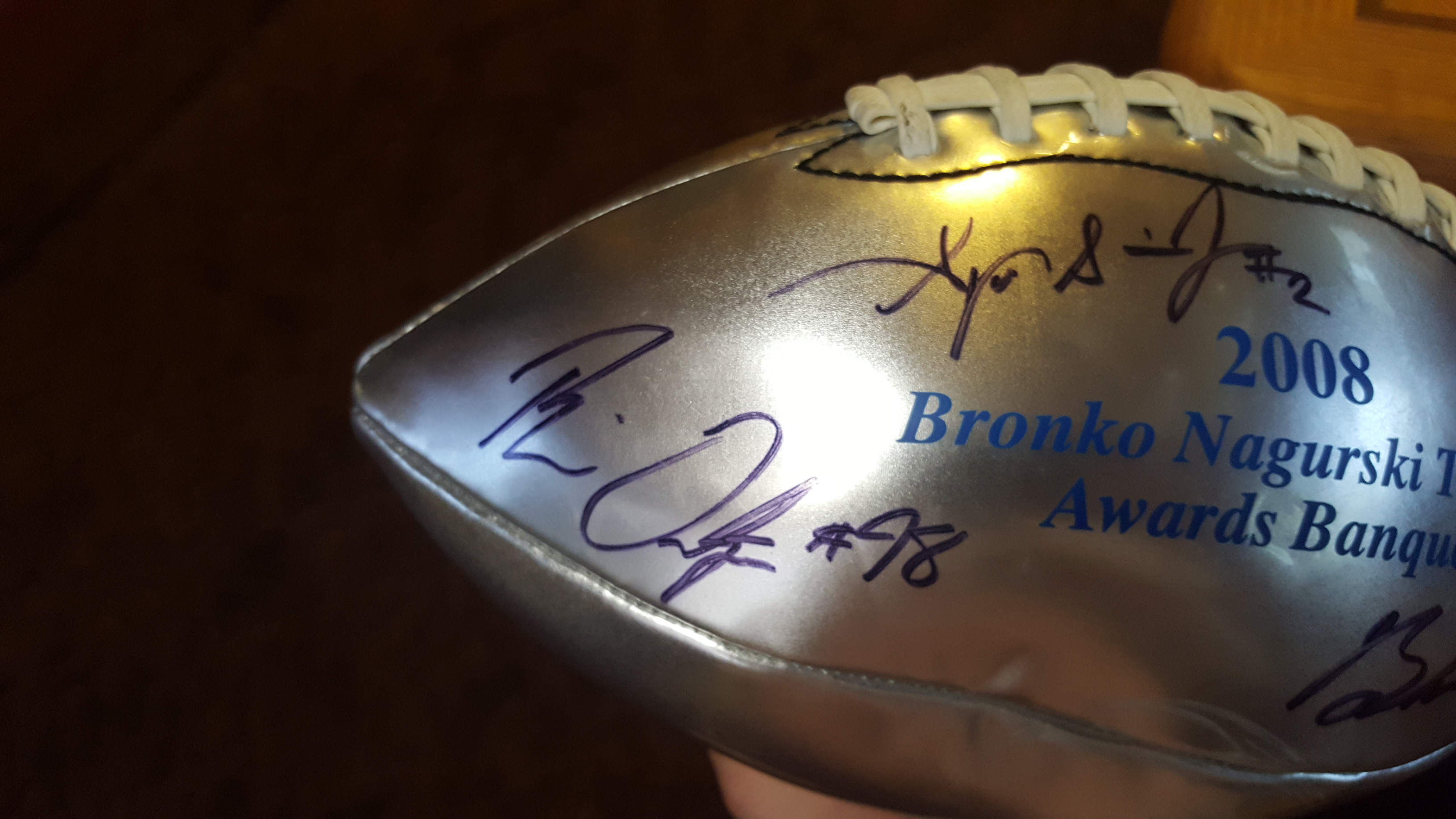 Identify football autographs, signed at 2008 Bronko Nagurski Charlotte
