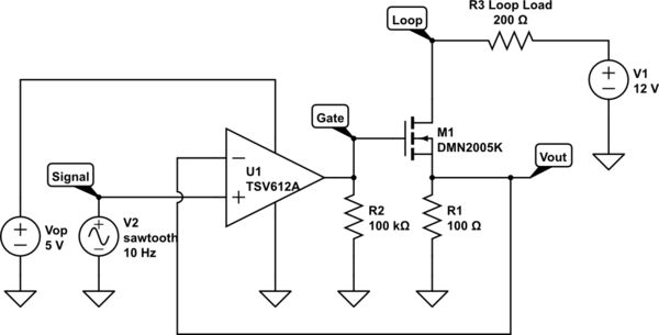 operational amplifier 15V to 420mA voltage drop problem