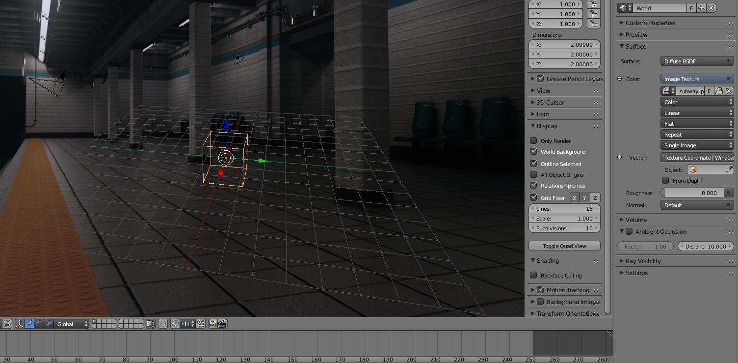 mesh make a object see through to reference image behind Blender