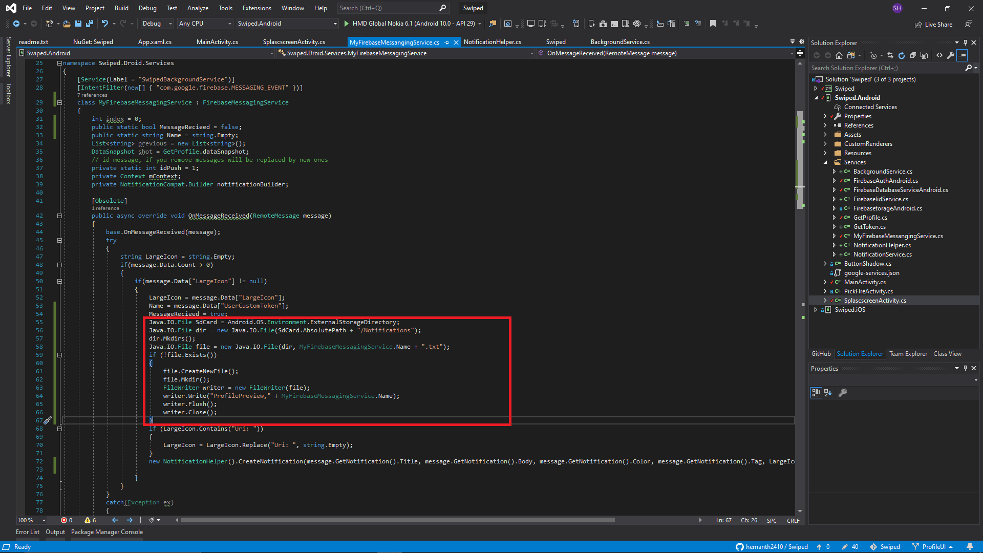 c How to write a file in background service Xamarin.Android Stack