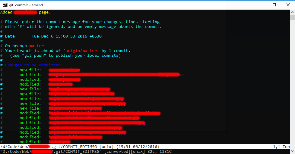 What is this editor opened by "git commit amend" in Windows 10 cmd