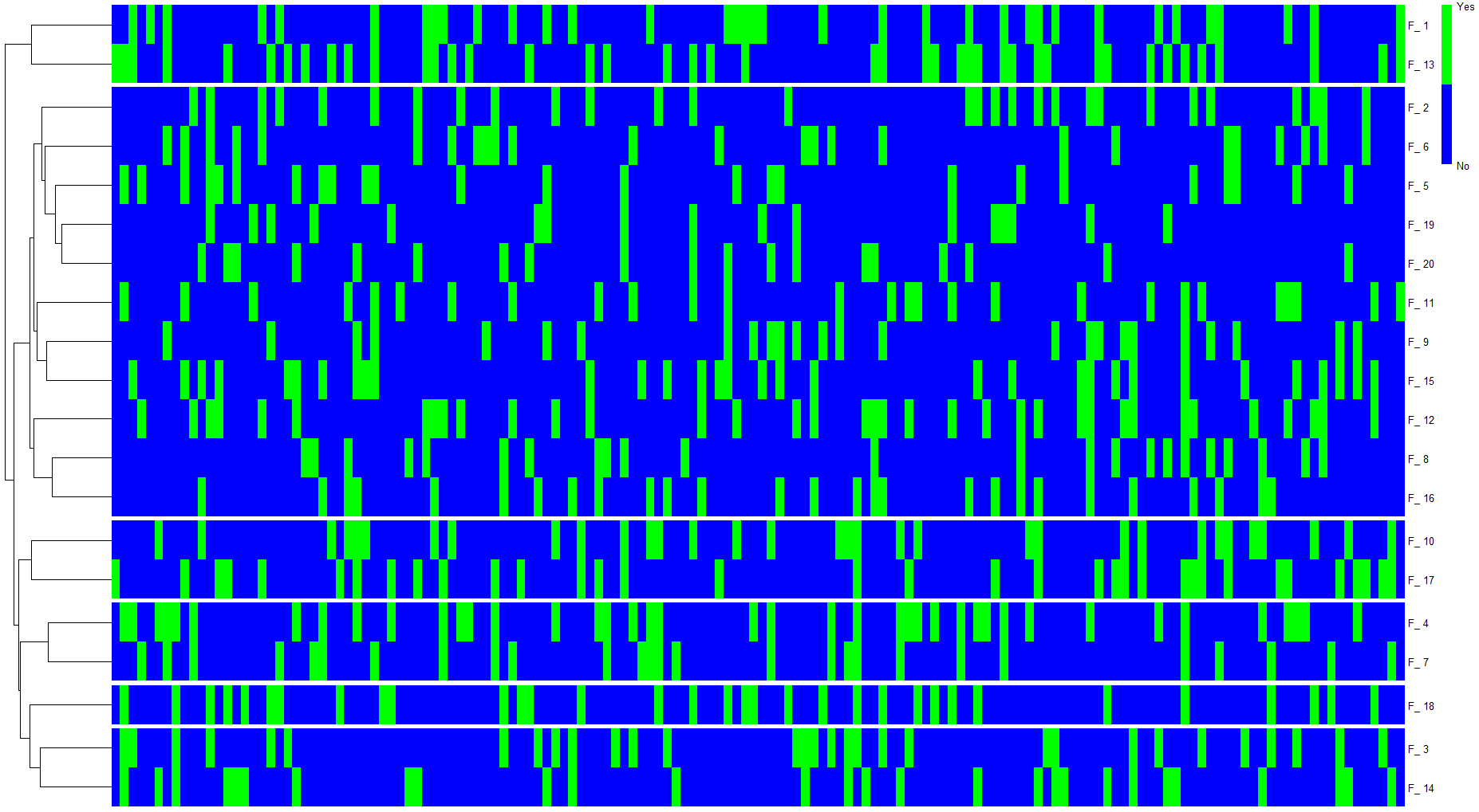 Interpretation of hierarchical clustered binary dataset Cross Validated