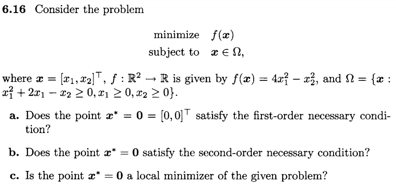 optimization Optimisation first order necessary