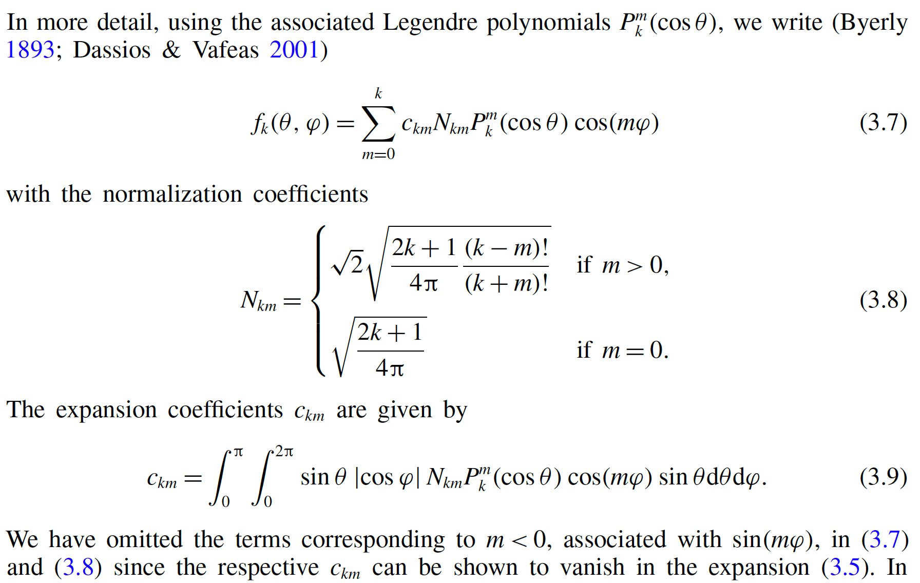 functions Spherical harmonics expansion of f(\theta, \phi) = \sin