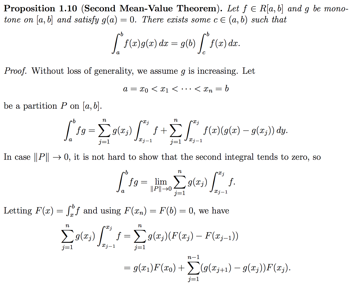 real analysis A doubt on a proof of Second Fundamental Theorem of