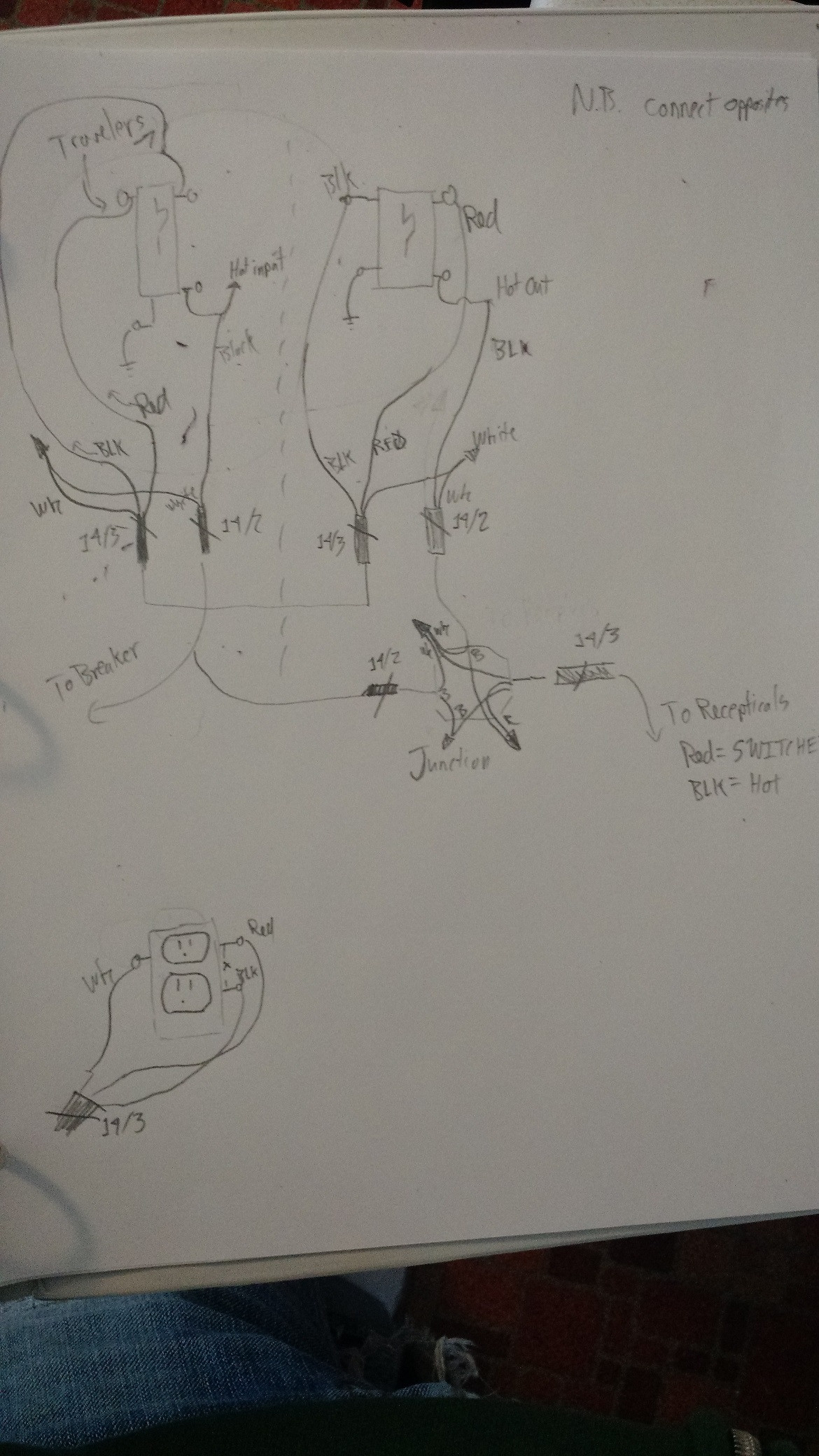 electrical - Three-way switches to control top outlet of multiple