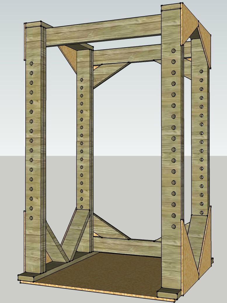 wood Load bearing capacity of 2x6's for diy lifting cage Home