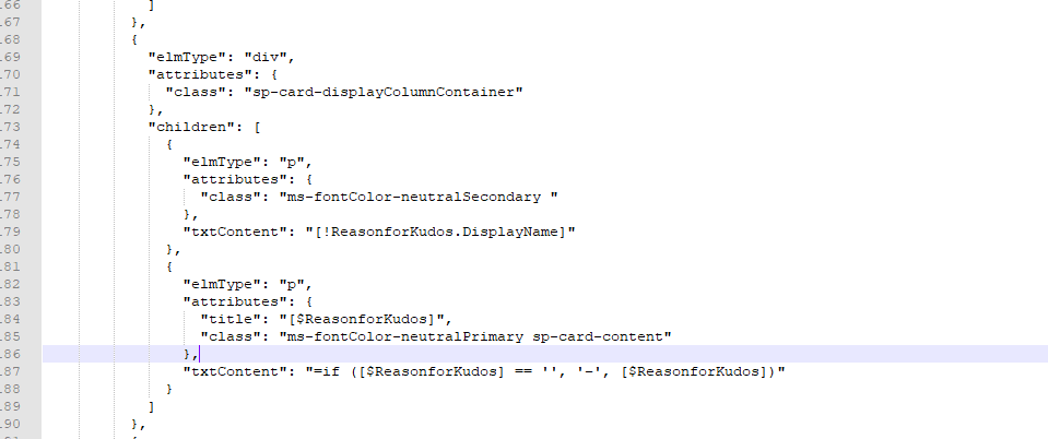 sharepoint online How do I format Tile View JSON so that it doesn't