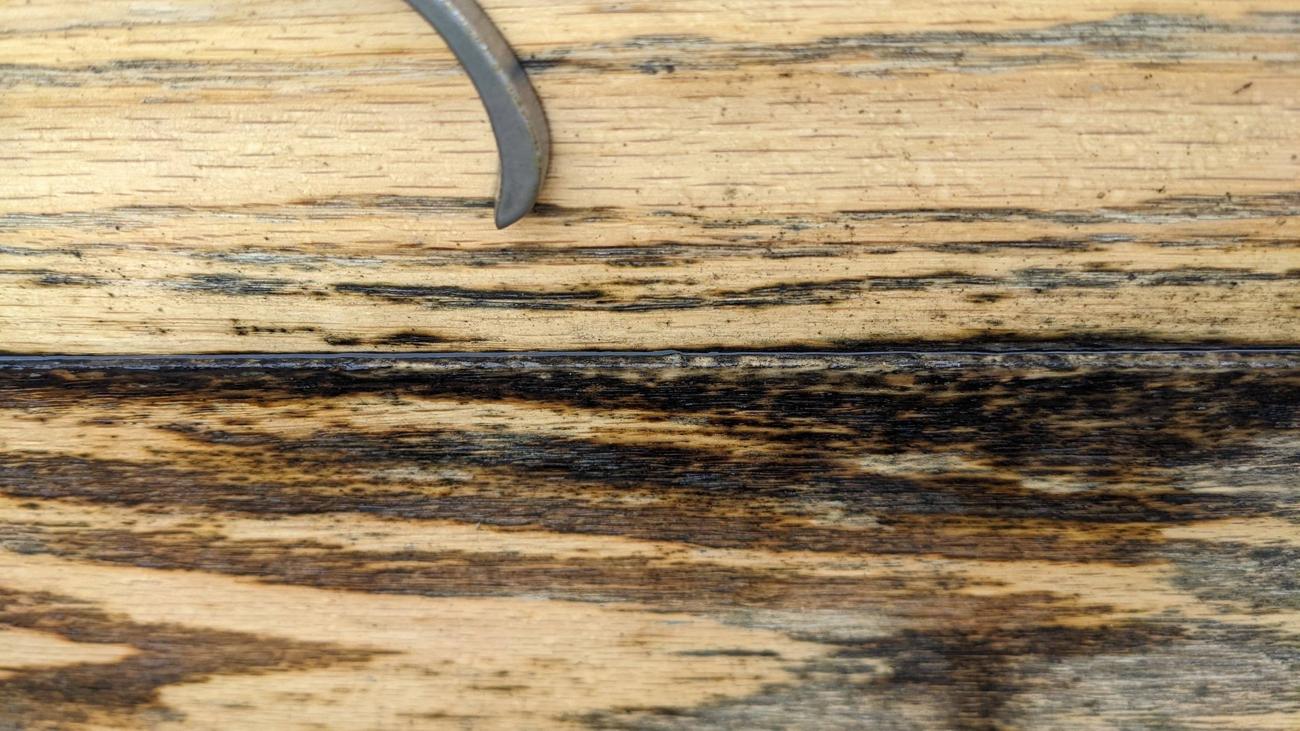 wood Black stains on oak after rain Home Improvement Stack Exchange