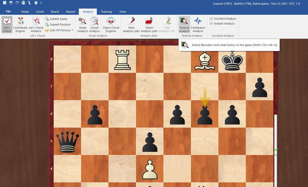 Chessbase 13 for automatic game analysis Chess Stack Exchange