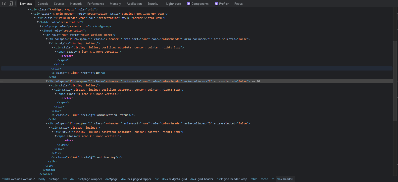 javascript How do I get the columnMenu to render in every column and