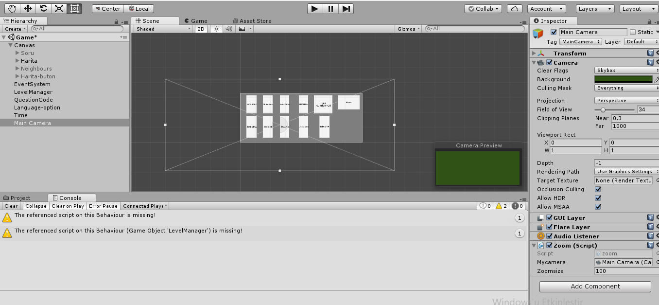 mobile Zooming doesn't work in Unity although FOV changes Stack