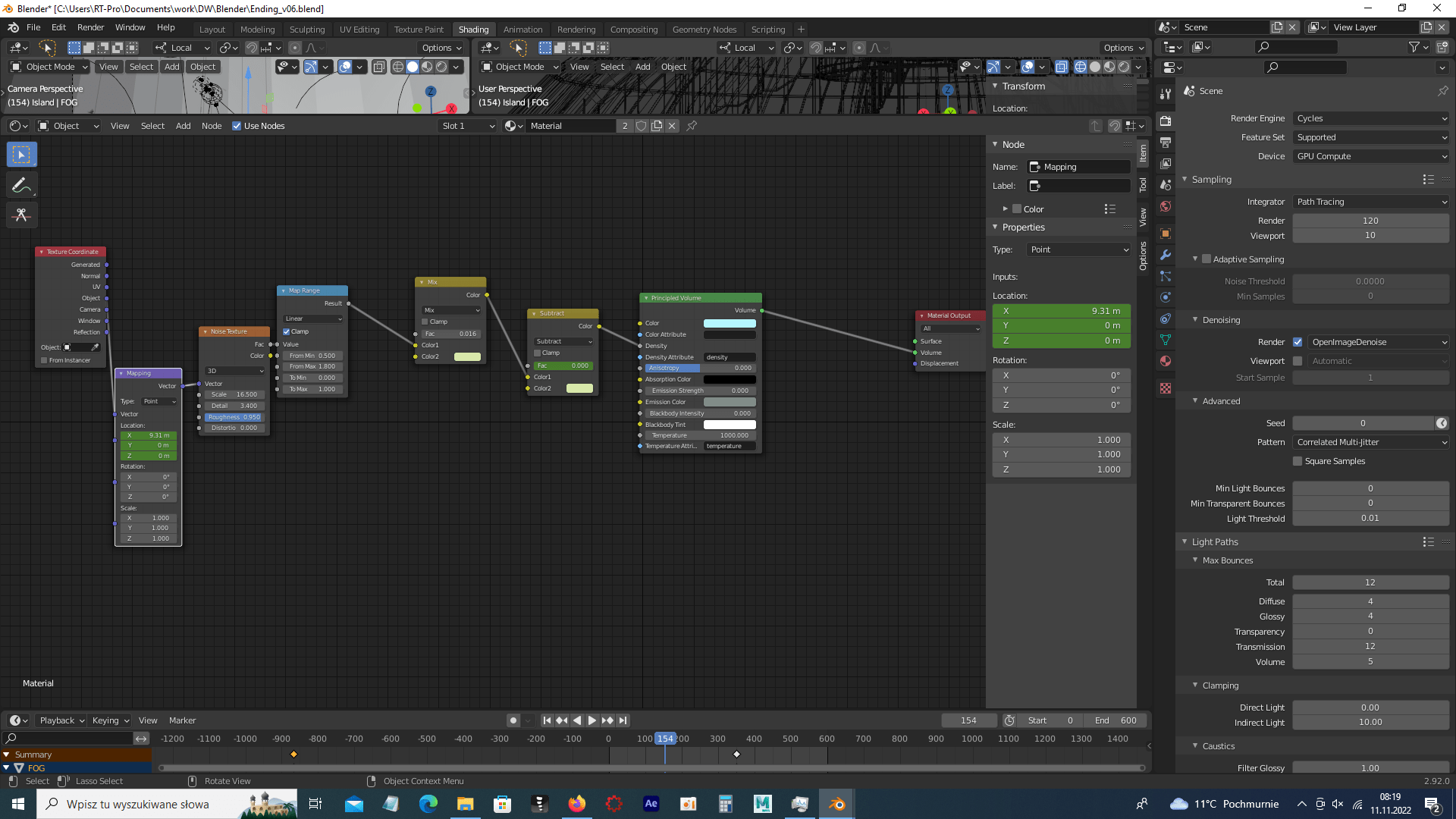 Problem with Volumetric fog in Cycles low quality during rendering