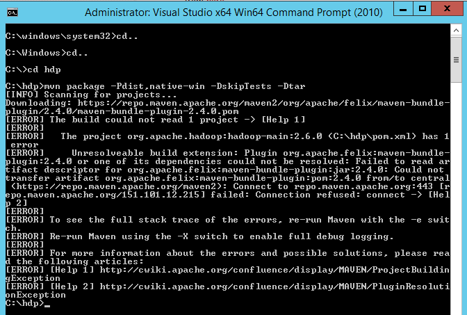 apache Hadoop Windows build Maven Error Stack Overflow