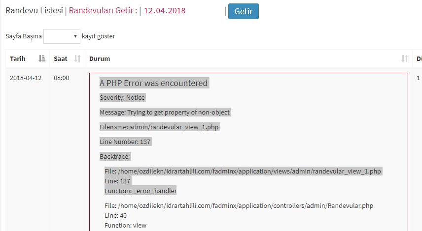 php if no data Trying to get property of nonobject in codeigniter